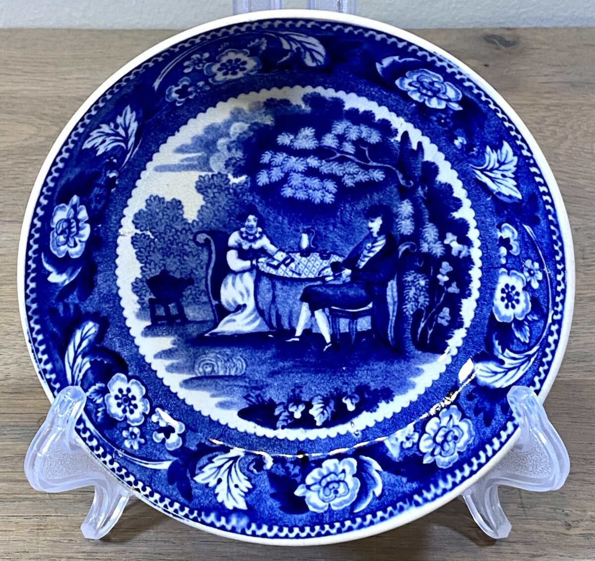 <p>Schoteltje / Onderschotel - WS&Co (William Smith) Stafford Pottery - No.3 (blindmerk Wedgwood) - décor in blauw transferware</p> - Overig Engeland