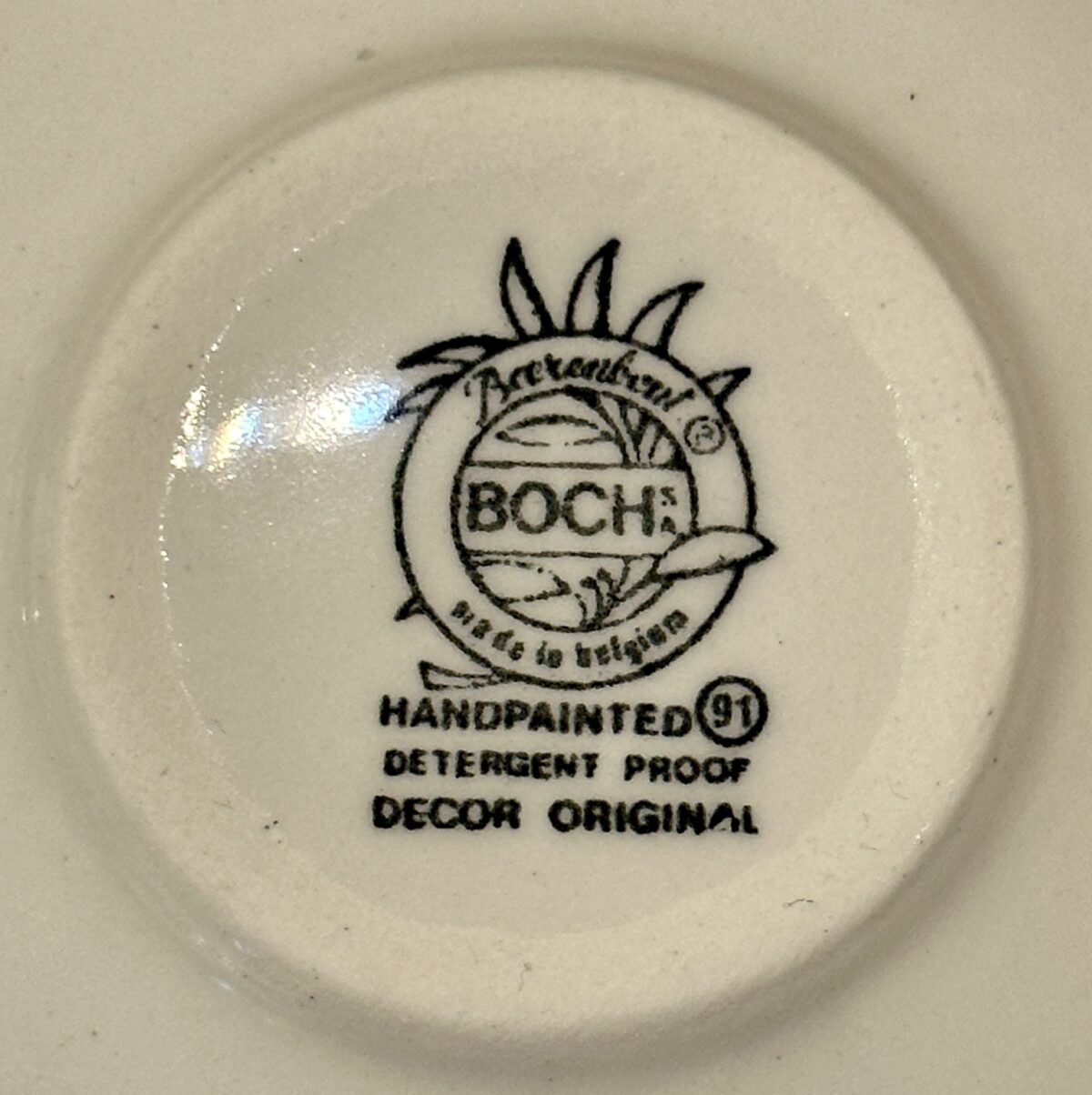 <p>Kop en schotel - Boch - décor BOERENBONT</p> - Boch