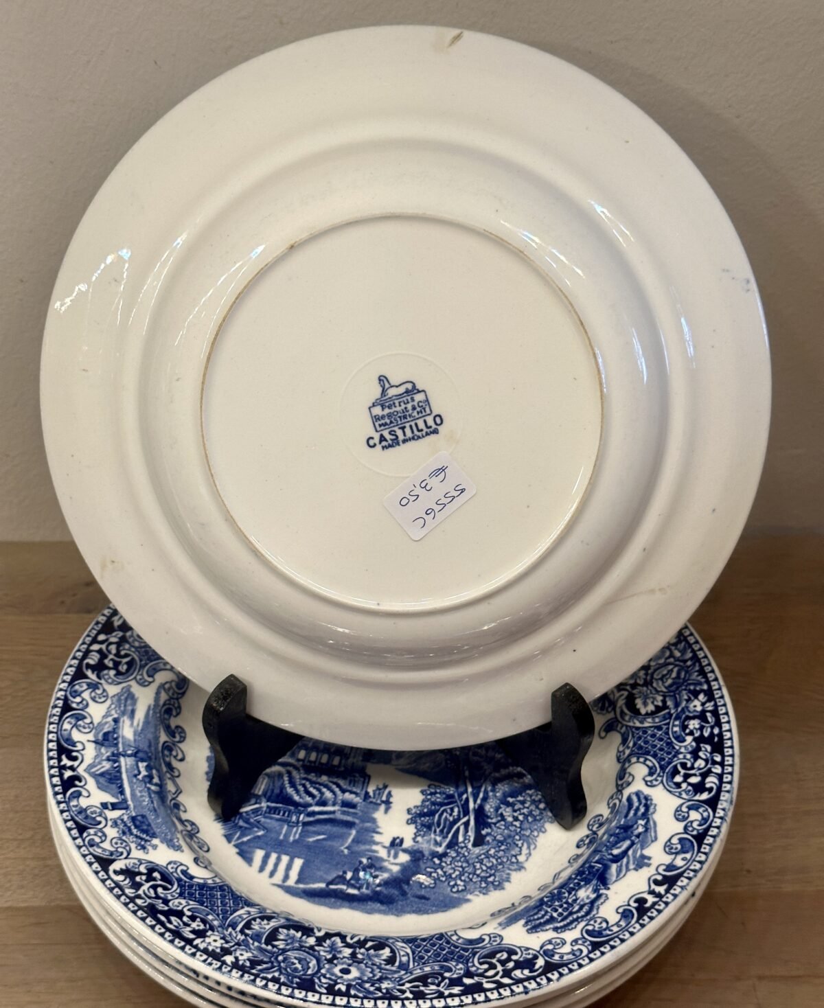 <p>Diep bord / Pasta bord / Soepbord - Petrus Regout - décor CASTILLO BLAUW (1908-1958)</p> - Petrus Regout
