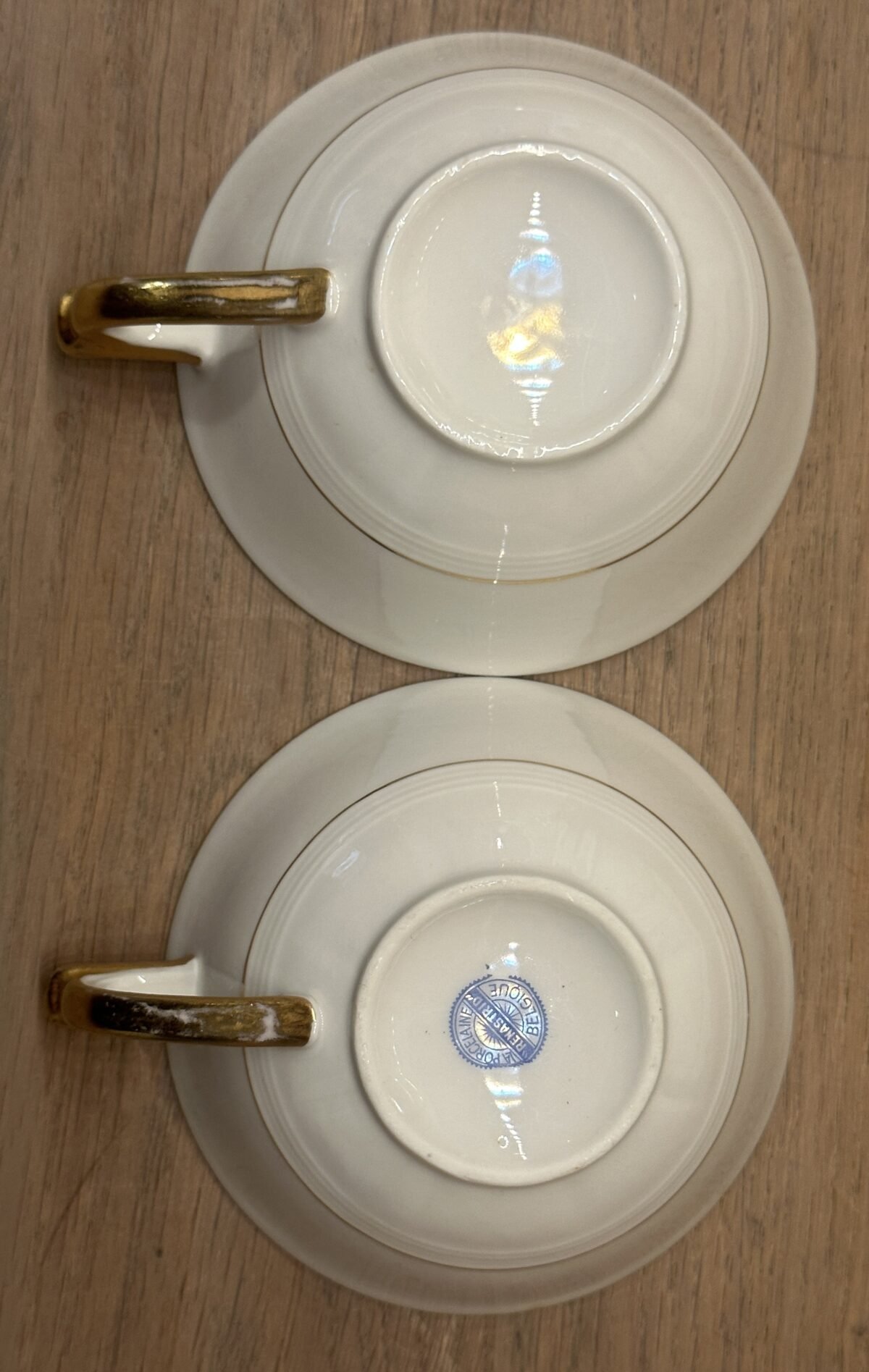 Kopje - RENASTRID la Porcelaine Belgique - décor met binnenin een lichte- en donkerroze belijning - Overig België