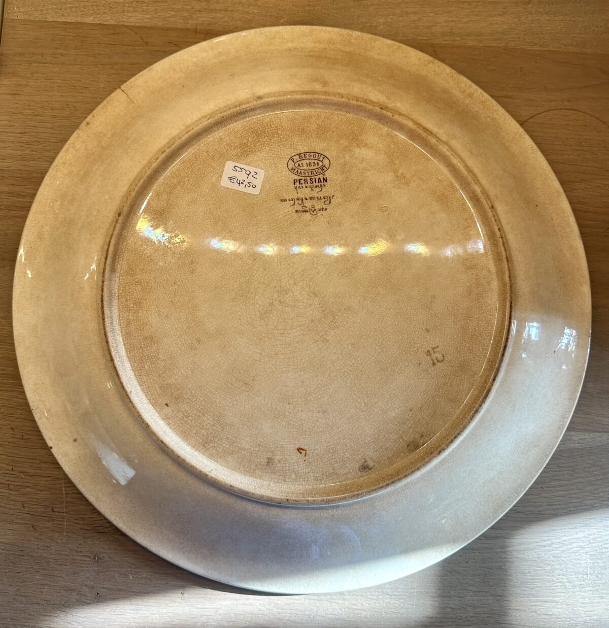 <p>Rijstschaal / Bord - groot rond model - Petrus Regout - décor PERSIAN</p> - Petrus Regout