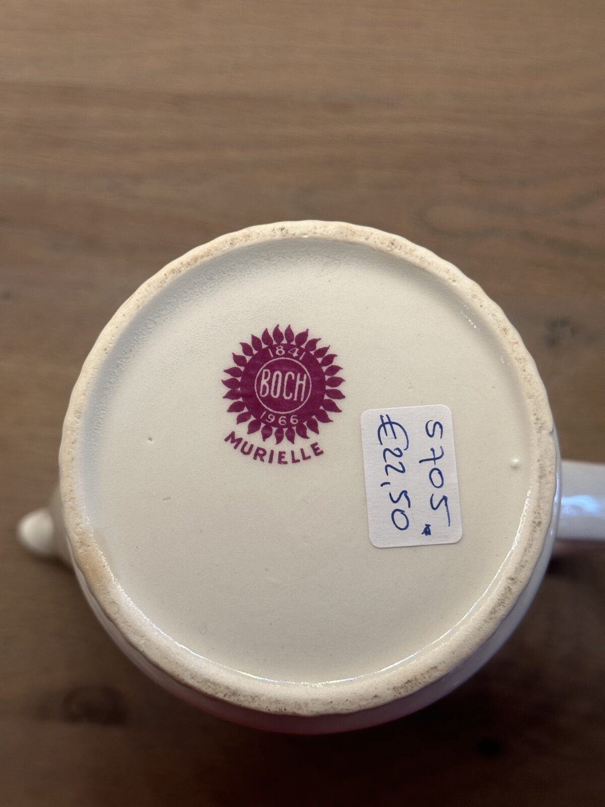 <p>Koffiepot - Boch - décor MURIELLE in bruin/grijs (1966) - vorm DELTA</p> - Boch