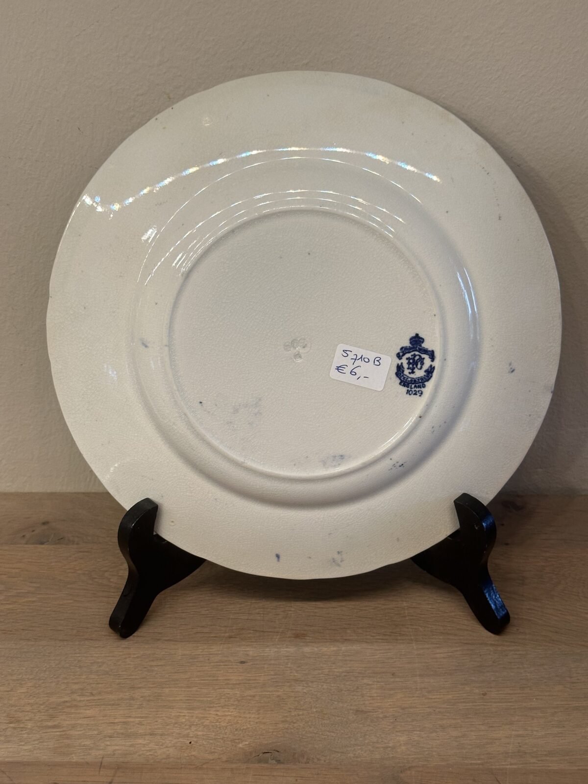 <p>Dinerbord / Eetbord - Stoke on Trent, England - décor uitgevoerd in blauw met een molen</p> - Overig Engeland