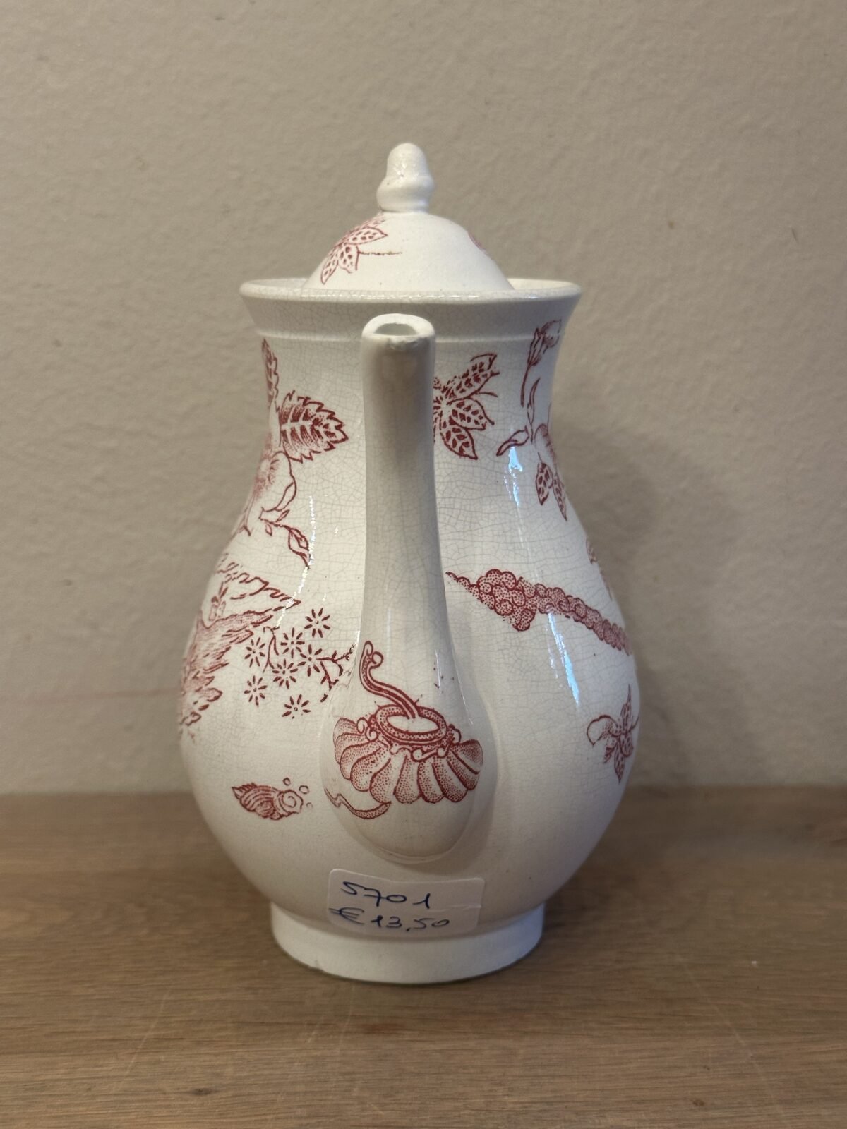<p>Koffiekannetje - van kinderservies - Mouzin LeCat - Nimy - décor in rood</p> - Nimy