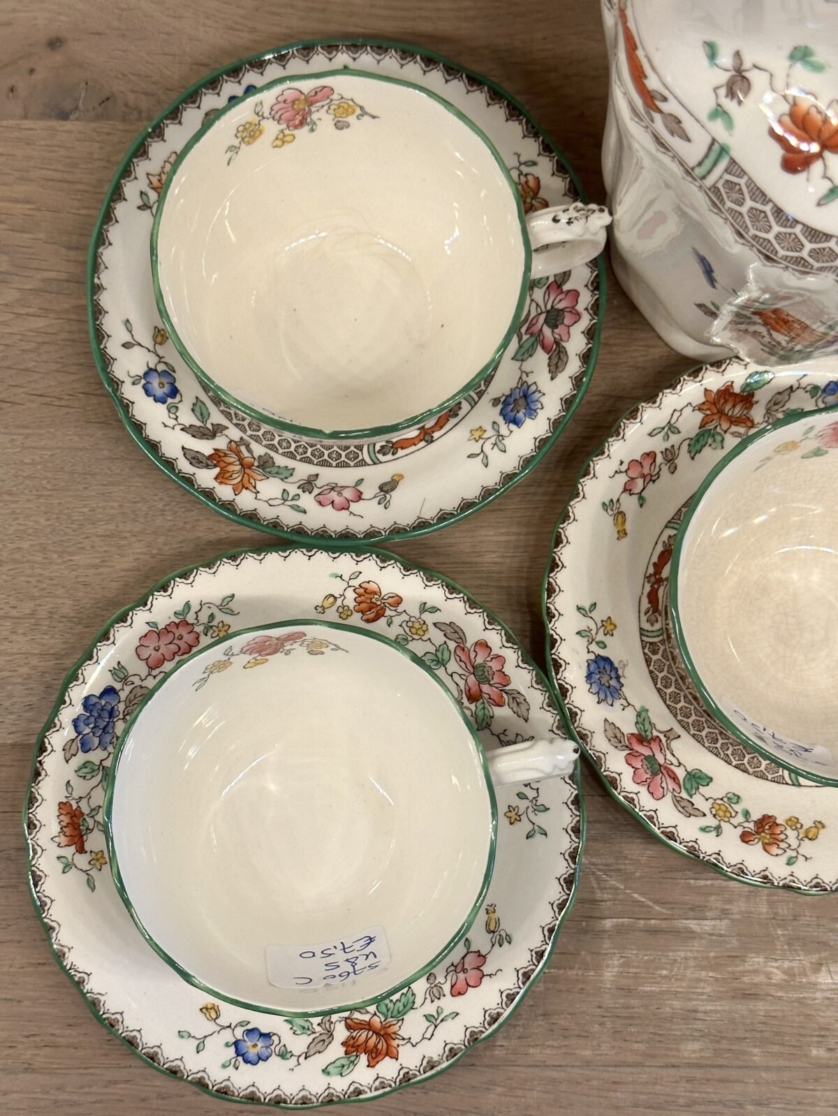 <p>Kop en schotel - klein, mokka, model - Copeland Spode RdNo 629599 - 1920s - décor CHINESE ROSE in bruin met bloemdecor</p> - Overig Engeland