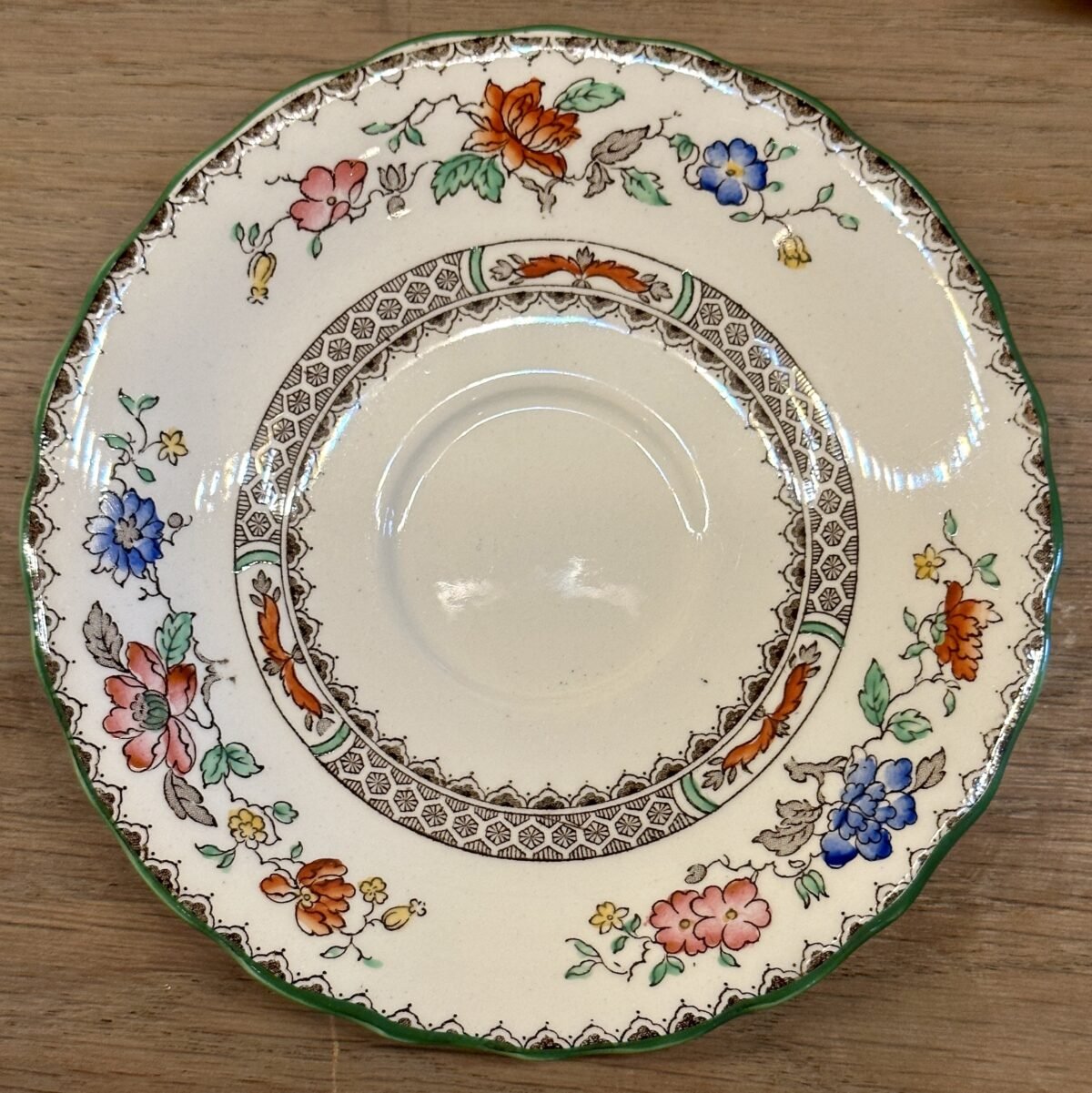 <p>Kop en schotel - klein, mokka, model - Copeland Spode RdNo 629599 - 1920s - décor CHINESE ROSE in bruin met bloemdecor</p> - Overig Engeland