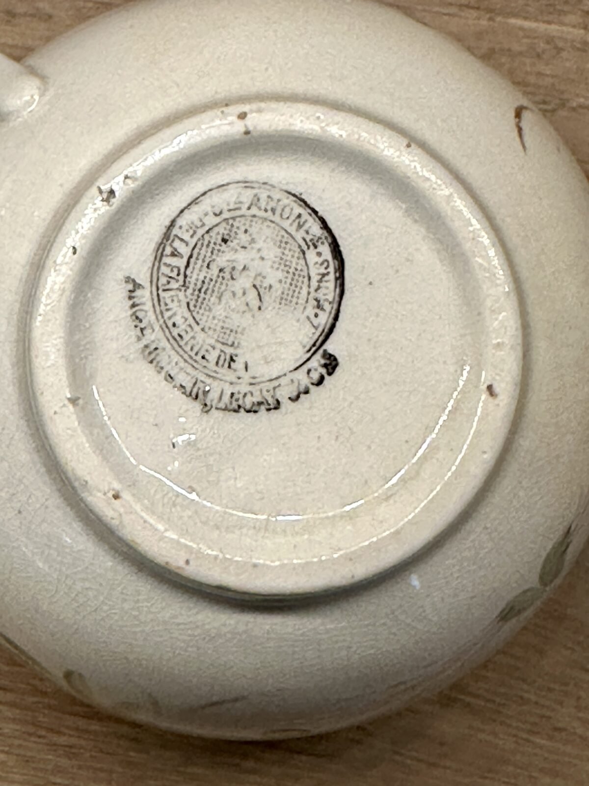 <p>Bruidskopje - groot model - Faincerie Nimy - bloemdecor met opschrift LEA CROQUET</p> - Nimy