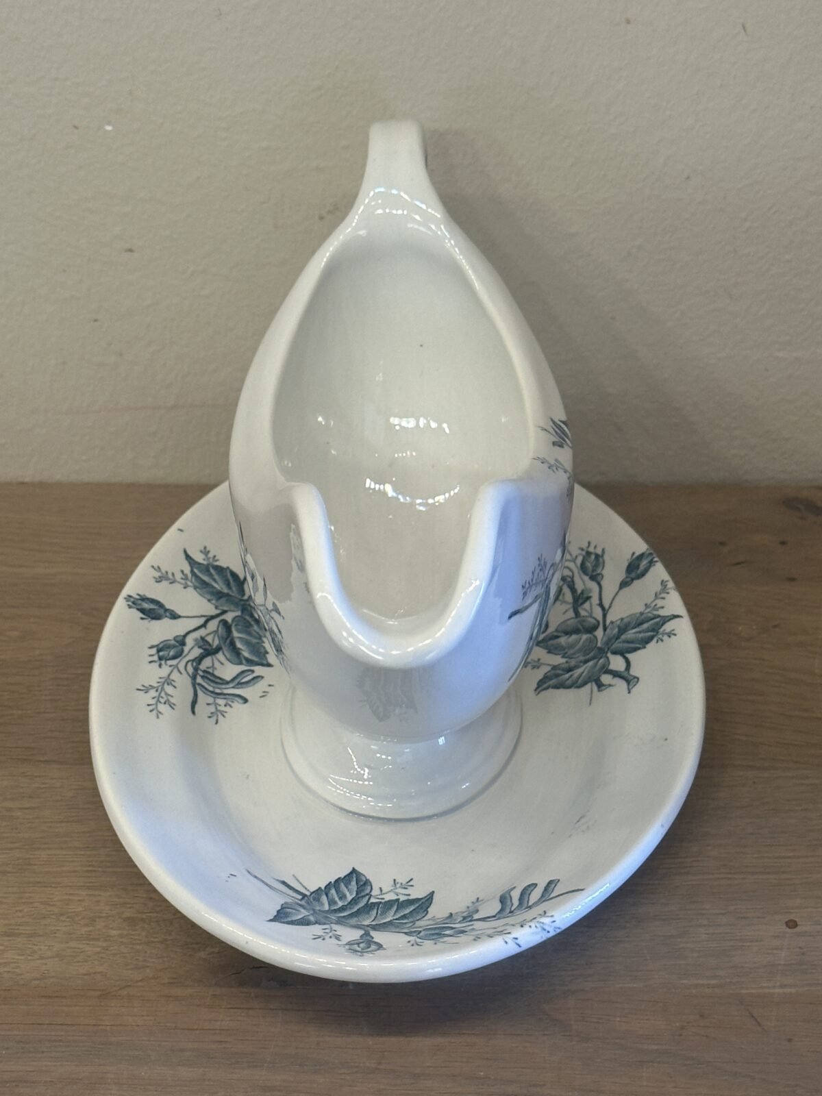 <p>Juskom / Sauskom - S&G in een blindmerk (S&G De Clairefontaine?) - décor in petrol met bloemen en katjes</p> - Overig Frankrijk