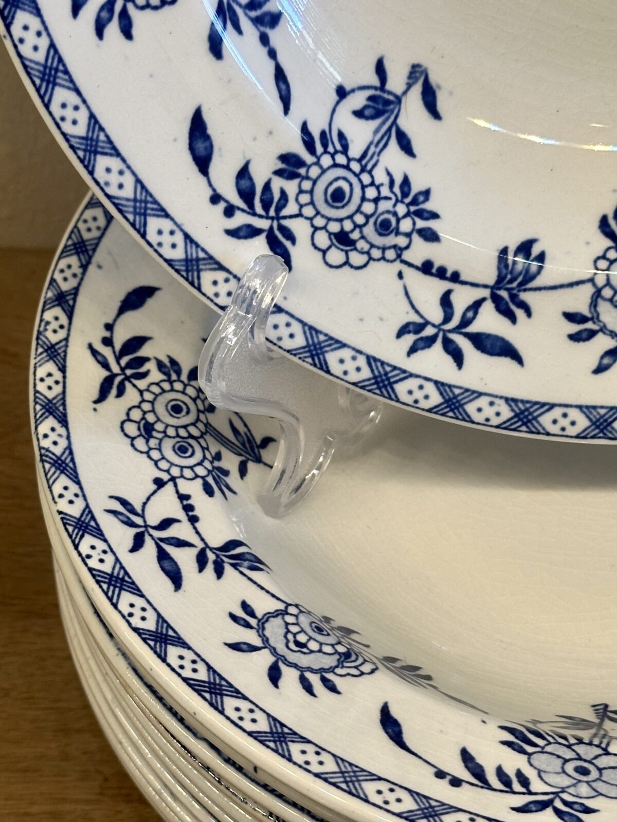 <p>Diep bord / Soepbord / Pastabord - Petrus Regout - décor DRESDEN uitgevoerd in blauw</p> - Petrus Regout