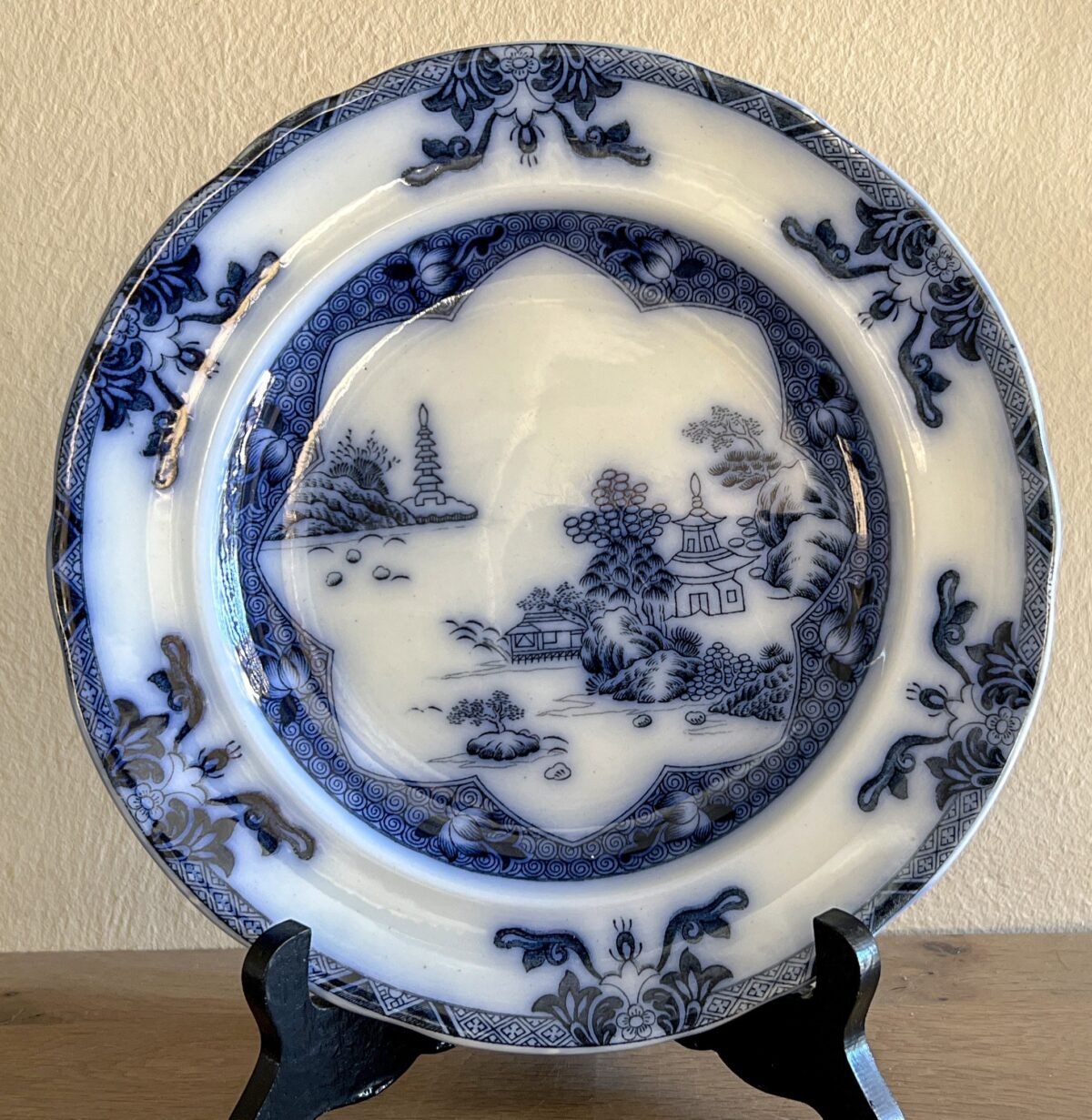 <p>Dinerbod / Dinner plate - Spode England - décor LANDSCAPE in vloeiblauw / flow blue</p> - Overig Engeland