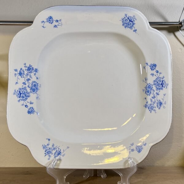 Schaal / Bord - vierkant model voor onder een terrine - Petrus Regout - décor TORNO uitgevoerd in blauw