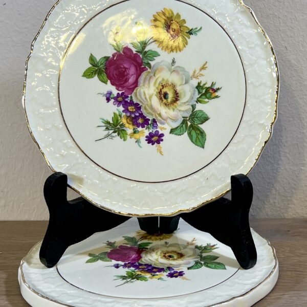 Onderzetter - Ceranord St. Amand - Semi Vitrifié - Breveté S.G.D.G - décor van gekleurde bloemen
