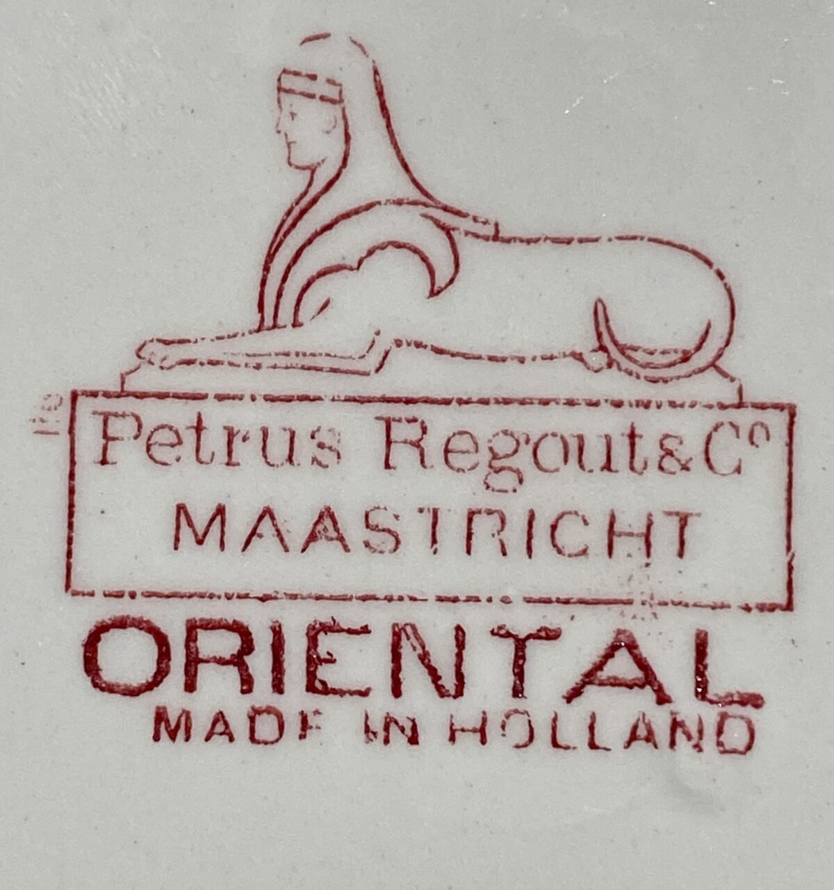 Dinerbord - Petrus Regout - decor ORIENTAL rood - Petrus Regout