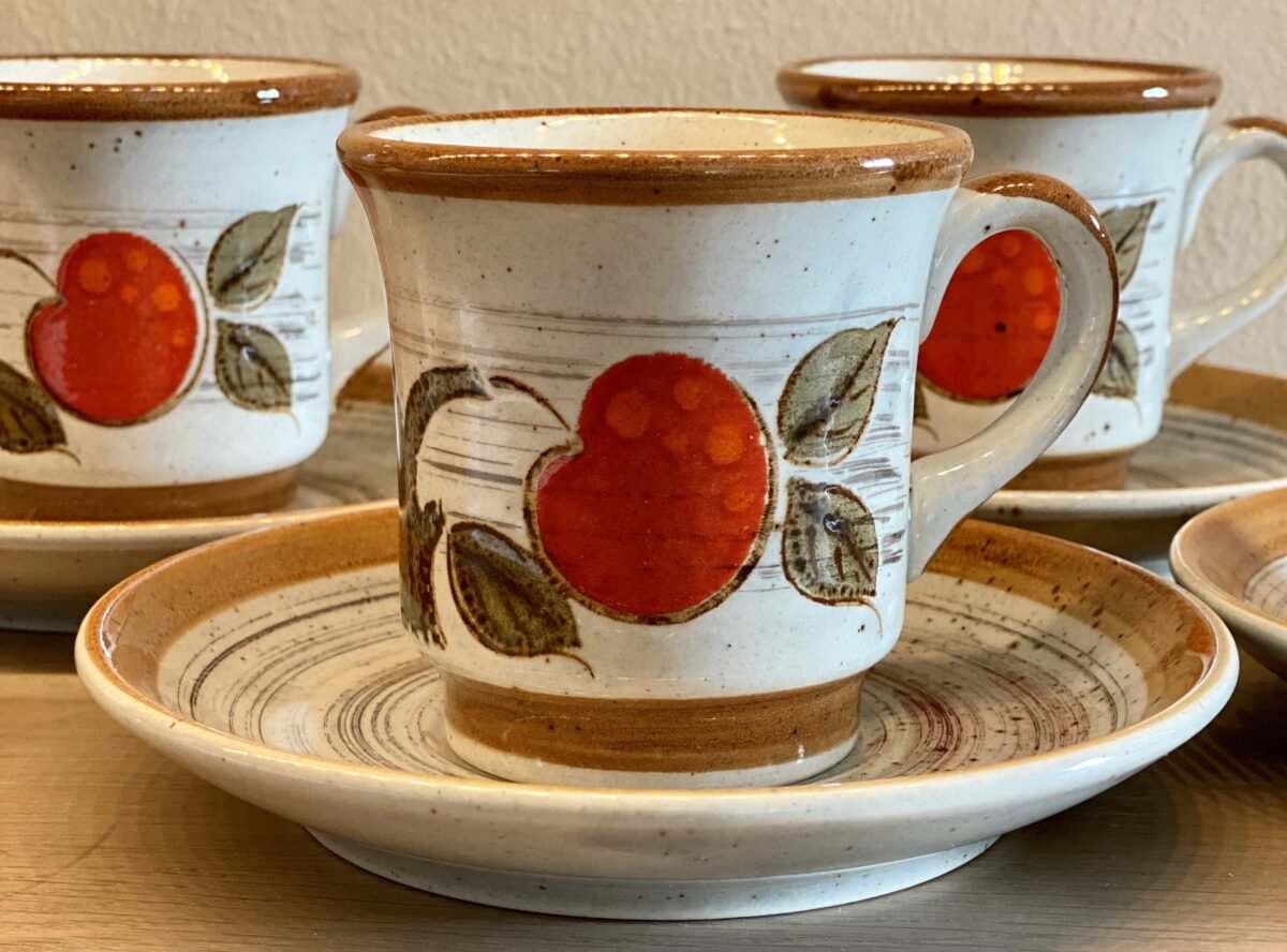 Kop & schotel - Schramberg - décor MANDARIN met bruine rand - Schramberg