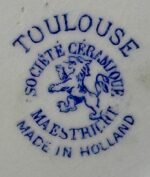 Dinerbord / Eetbord - Societe Ceramique Maestricht - décor TOULOUSE uitgevoerd in helderblauwe kleur