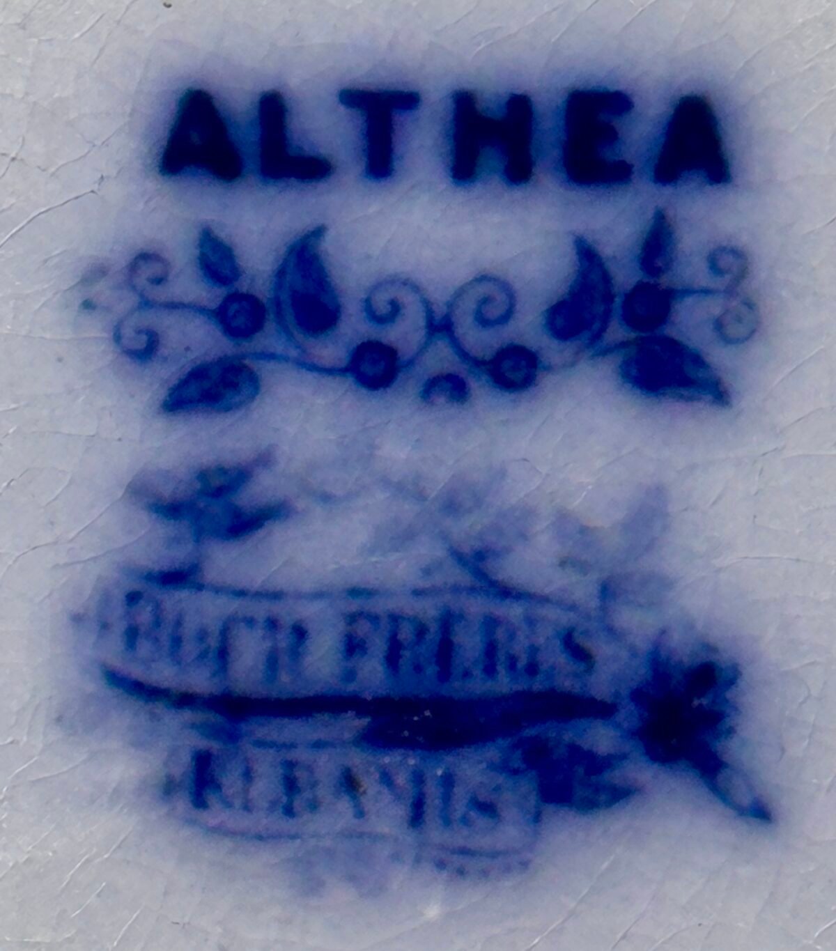 Dinerbord / Eetbord - Boch Frères - décor ALTHEA uitgevoerd in vloeiblauw - Boch