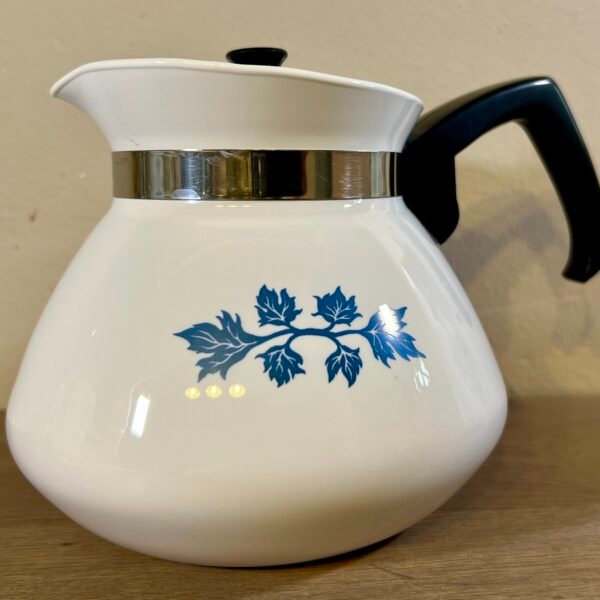 Theepot / Koffiepot - Pyroflam - Made in the Netherlands - décor met blauw blaadjes - model Pf-71