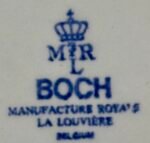 Diep bord / Soepbord / Pastabord - Boch / Manufacture Royale la Louvière Belgium - décor COPENHAGUE uitgevoerd in blauw